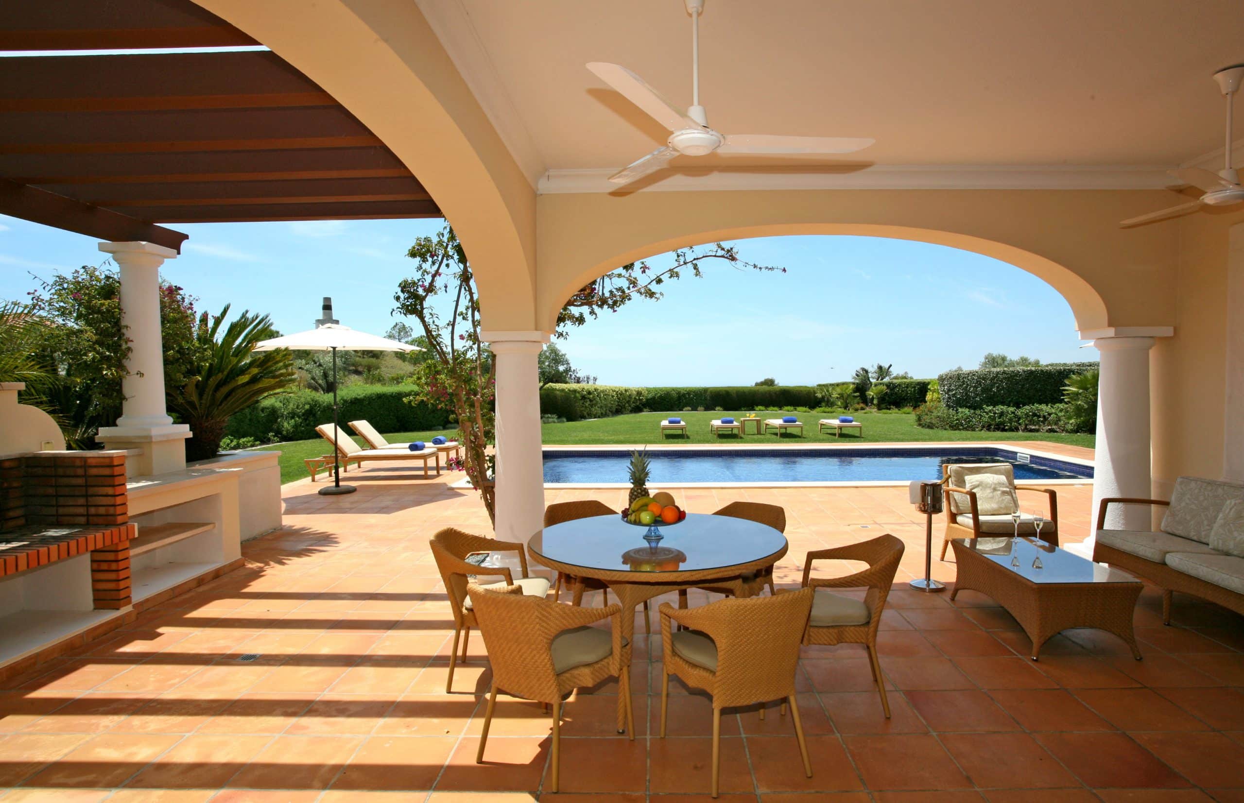 On a villa terrace at Monte Rei Golf and Country Club, near Tavira, Eastern Algarve, Portugal