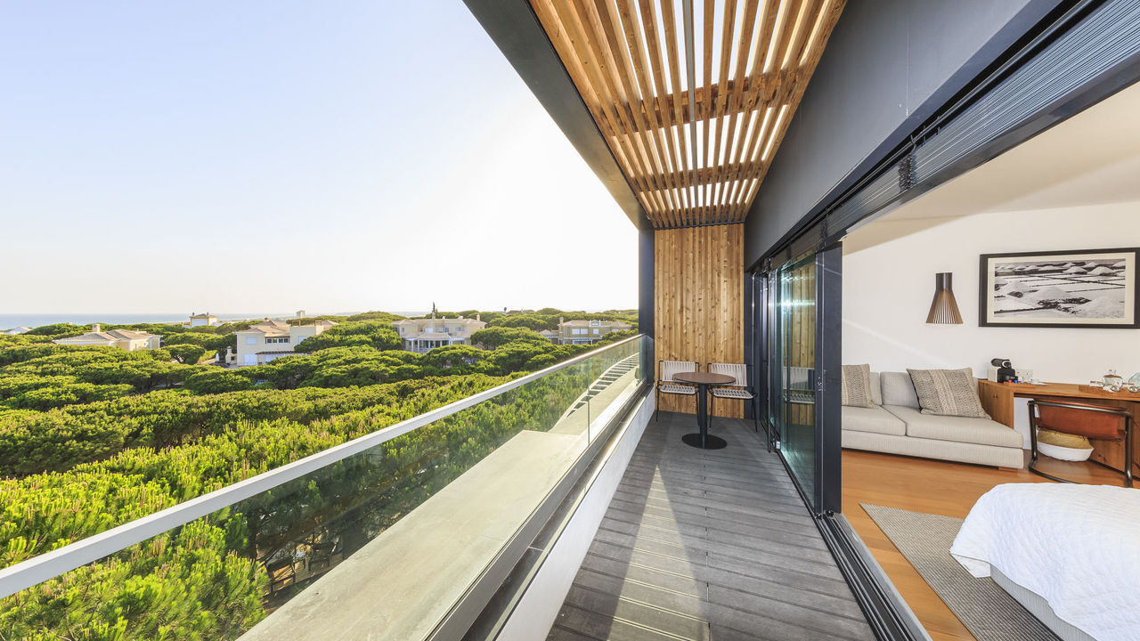 Trees surround Praia Verde Golf Hotel, Castro Marim, Algarve Portugal