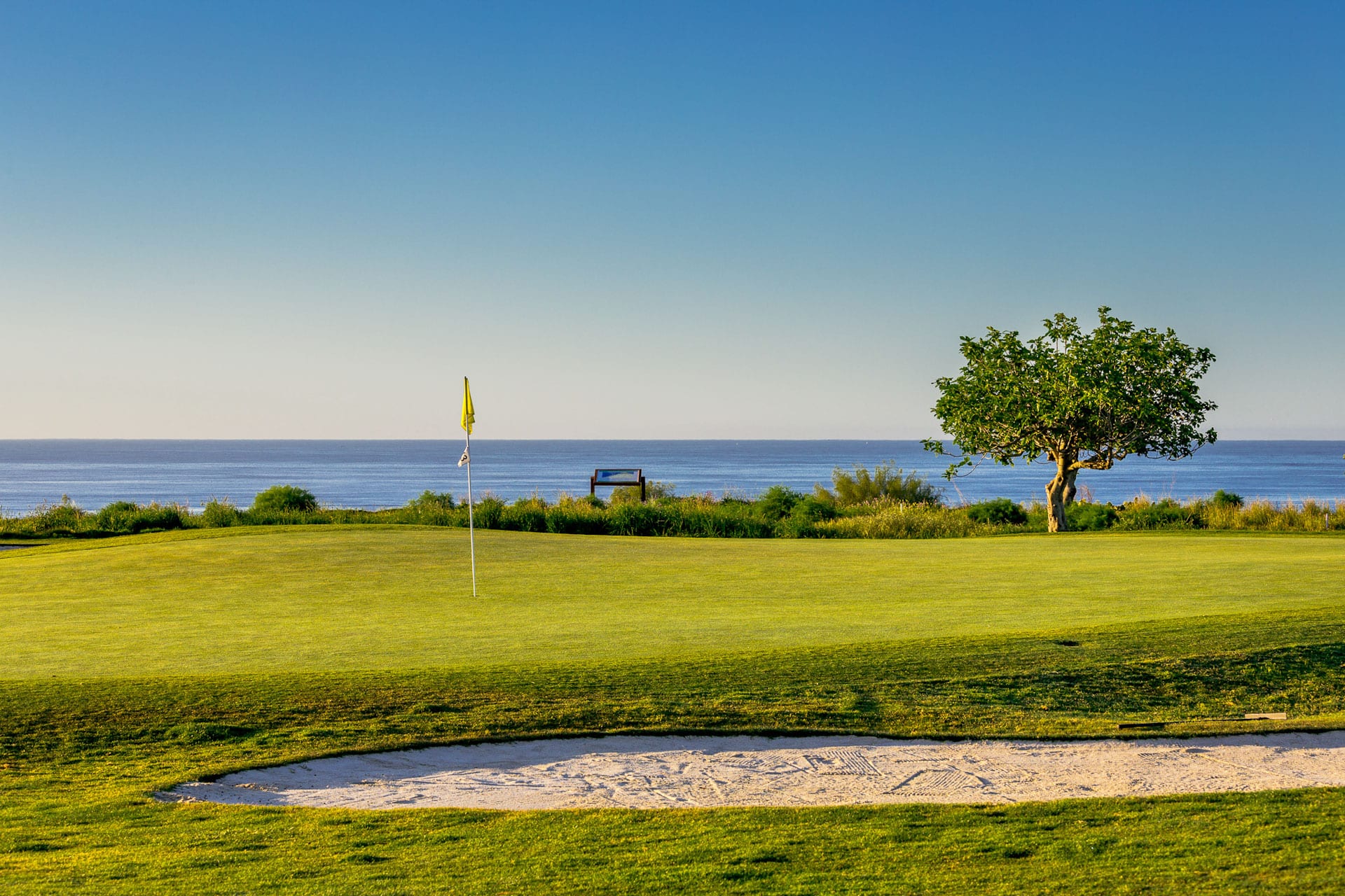 Views over the coast at Quinta da Ria and Cima golf club, near Tavira, Eastern Algarve, Portugal
