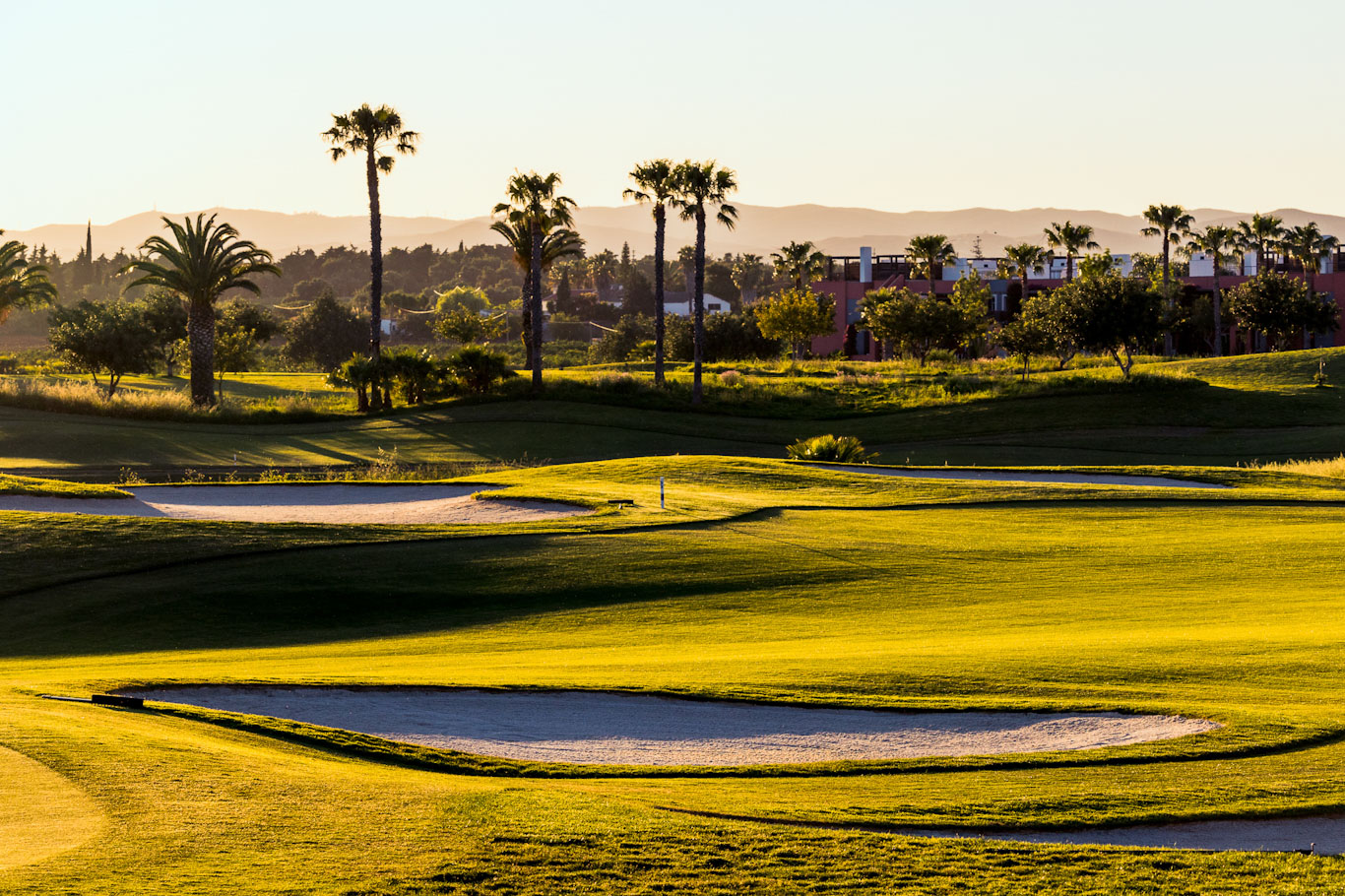 The fairway on the first at Quinta da Ria Golf course, near Tavira, Algarve, Portugal