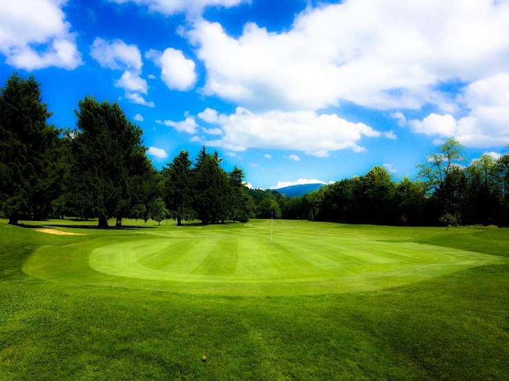 Down the fairway at Aix les Bains Golf Club, Rhone Alps, France
