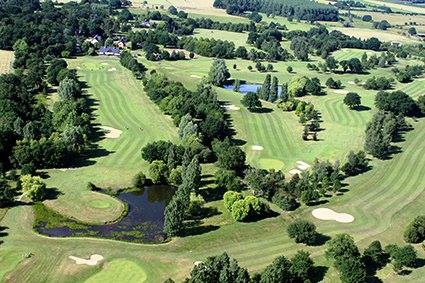 Bird's eye view of Anjou Golf Club, near Angers, Loire, France