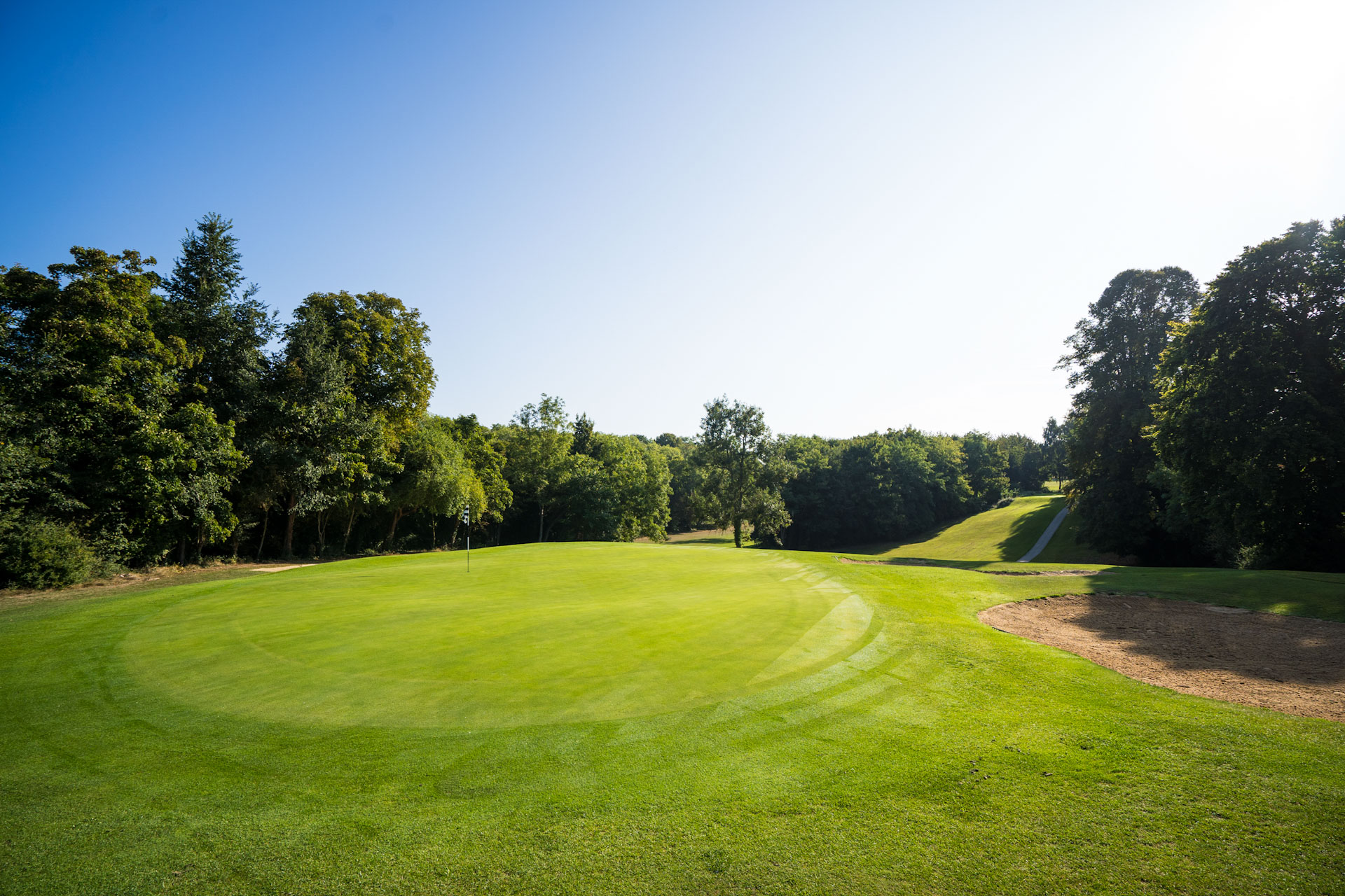 On the green at Caen golf club, in Normandy, France