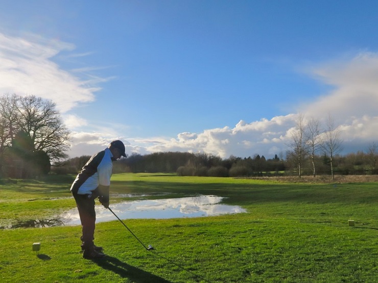 On the tee at Chateau d'Avoise Golf Club, near Beaune, France