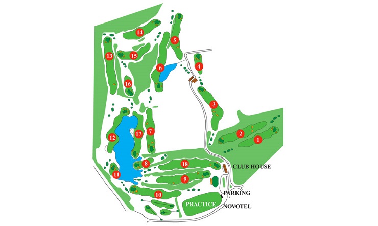 The layout at Chateau d'Avoise Golf Club, near Beaune, France