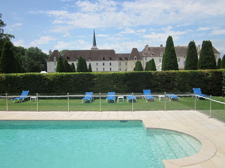 The pool at Chateau de Gilly, near Beaune, Burgundy, France