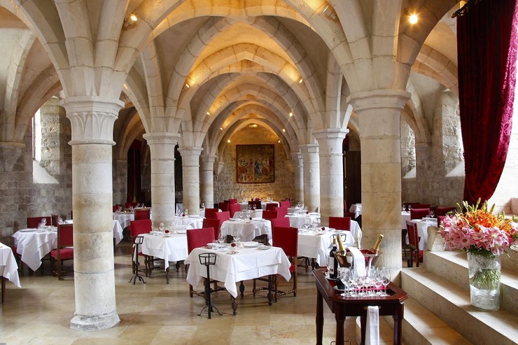 Dining at Chateau de Gilly, near Beaune, Burgundy, France