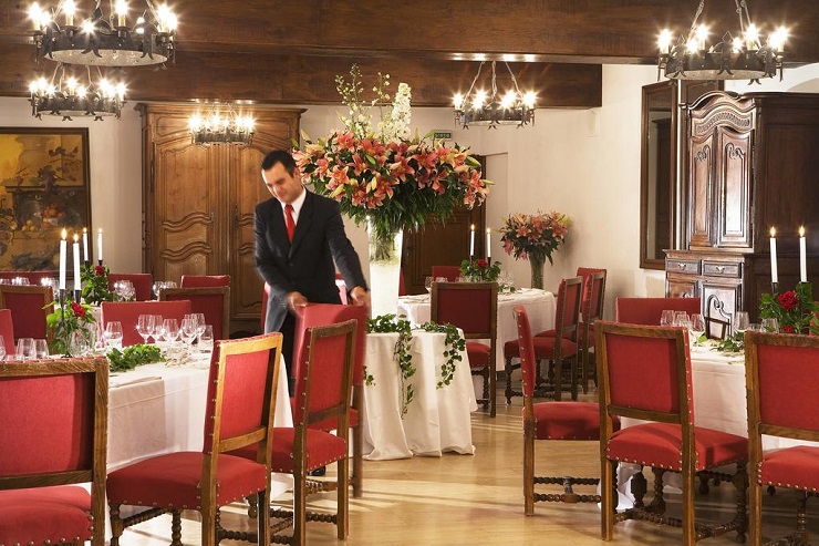 Dining at Chateau de Gilly, near Beaune, Burgundy, France