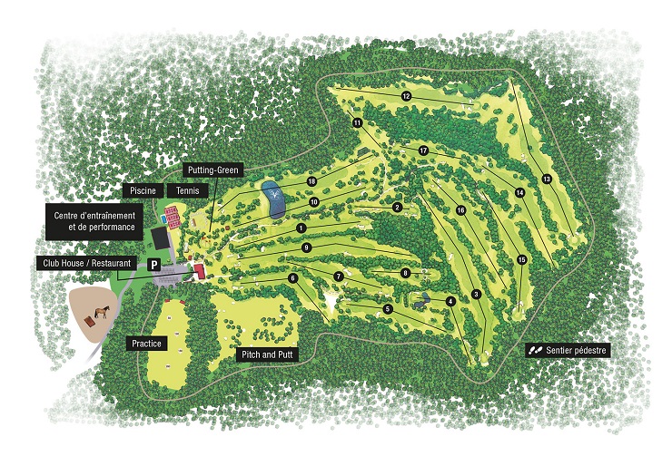 The layout at Country Club Norges Dijon Bourgogne Golf Club, France