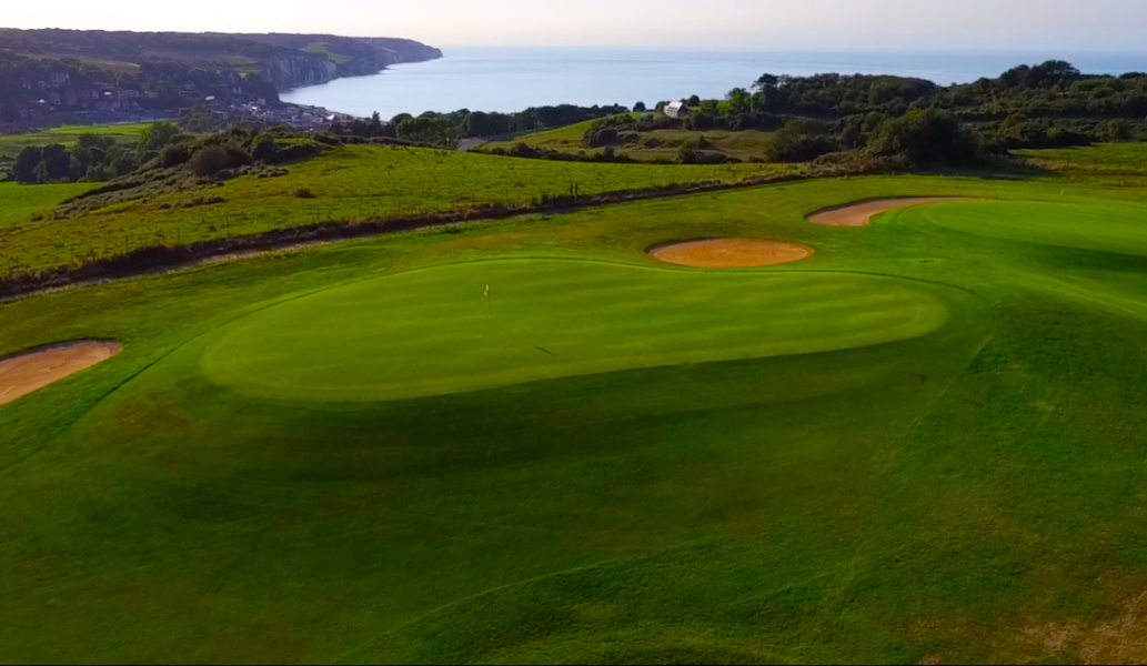 From green to sea at Dieppe Golf Club, Normandy, France