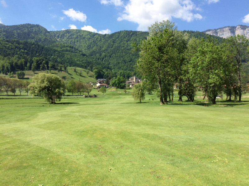 Mature trees line the fairways at Giez d'Annecy, Rhone Alps, France