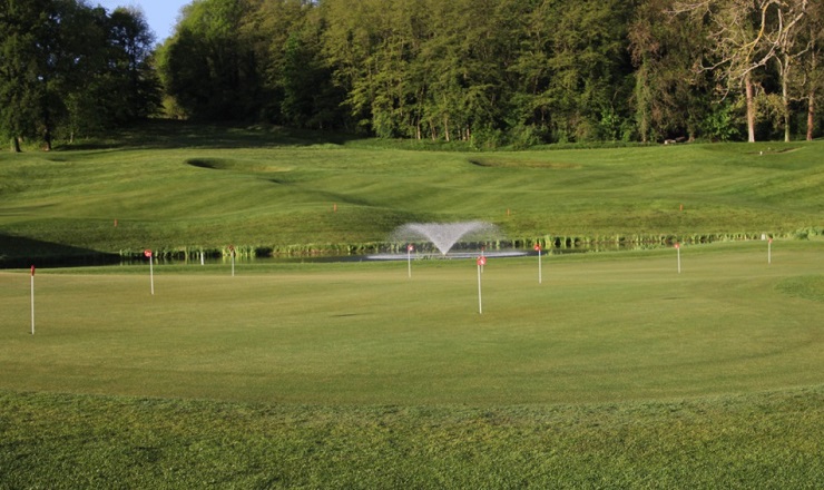 The practice green at Golf International de Bresson, Grenoble, France