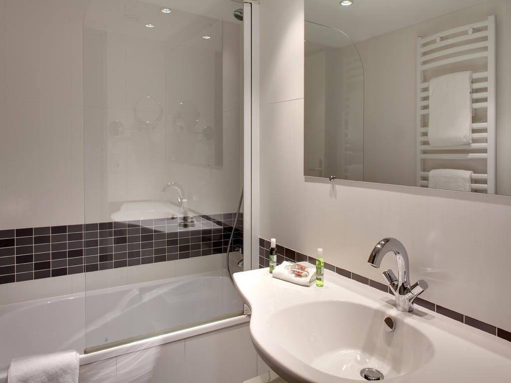 A hotel bathroom at Grrand Hotel de Solesmes, Loire, France