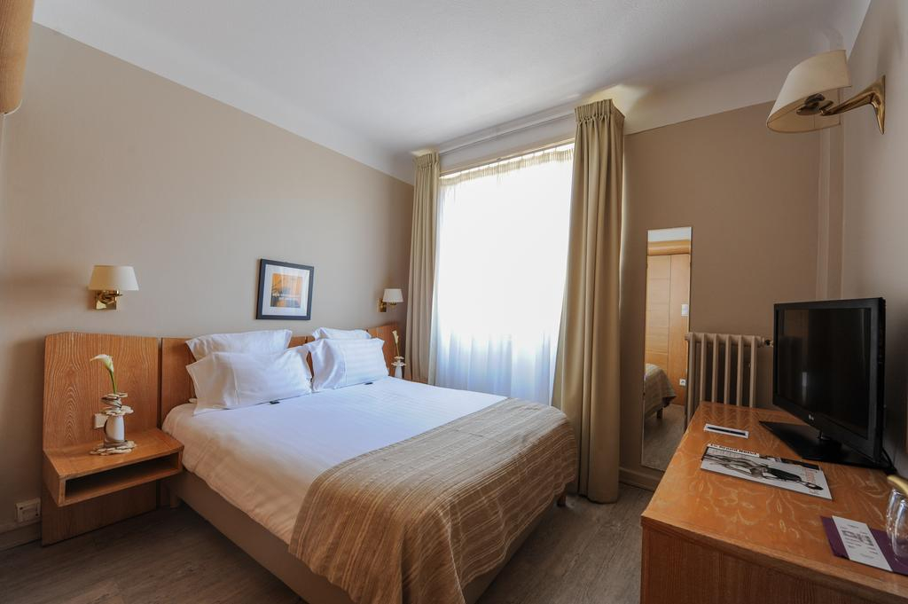 A double bedroom at Grand Hotel, Strasbourg, France