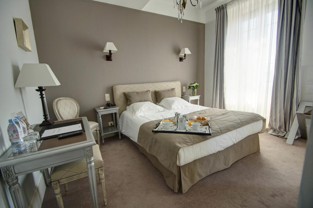 A bedroom at the Hotel de la Poste, Beaune, Burgundy, France