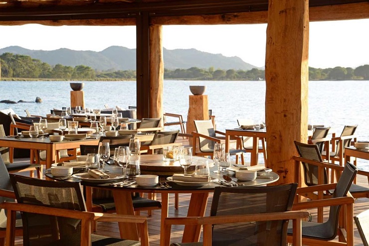 Dining at Hotel Le Belvedere, Porto Vecchio, Corsica