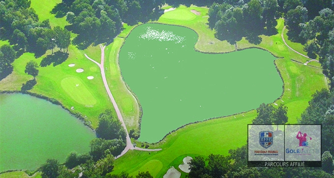 Aerial view at L'Ailette Golf Club north of Reims in Champagne, France