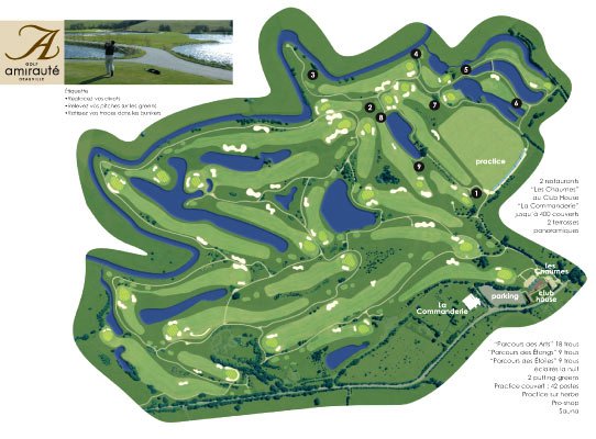 Map of L'Amiraute Golf Course, Deauville, France