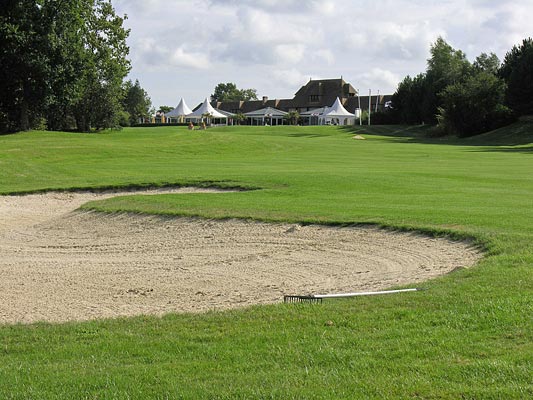Over the bunker at L'Amiraute Golf Club, Normandy, France