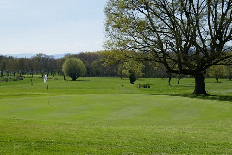 On the green at La Commanderie Golf Club, near Macon, France