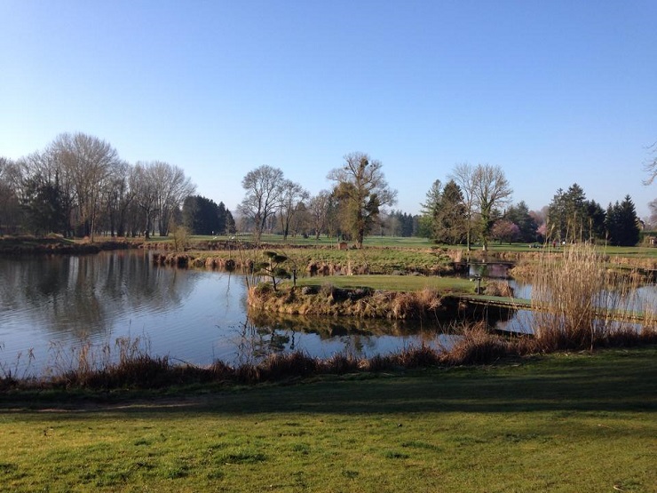Lots of water at Le Vaudreuil Golf Club, near Rouen, Normandy, France