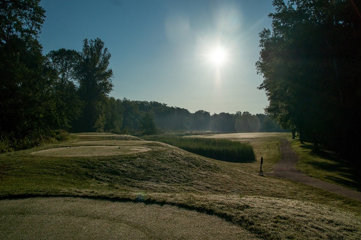 On the tee at Lyon Golf Club, Villette d'Anthon, France