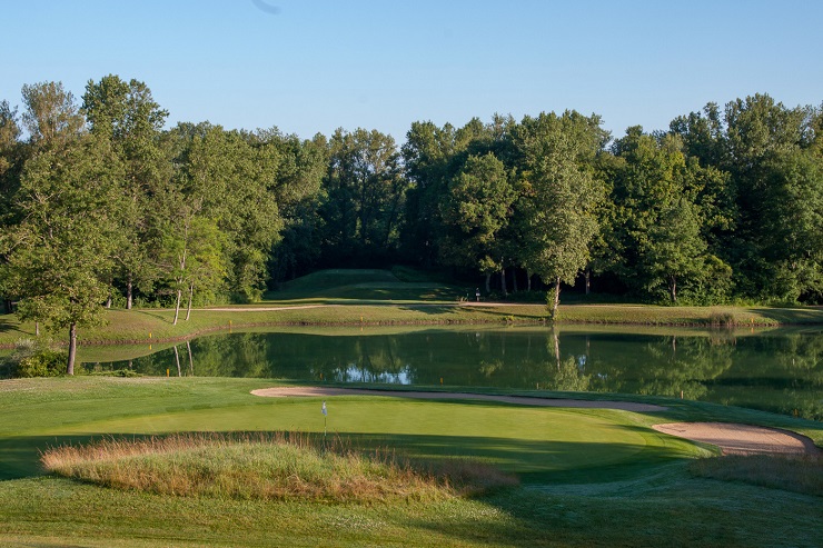 Over the water at Lyon Golf Club, Villette d'Anthon, France