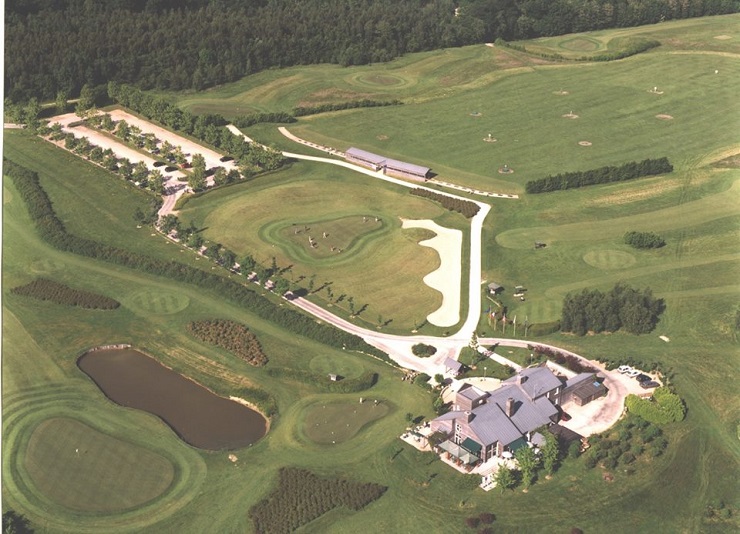 Aerial view of Macon La Salle Golf Club, near Macon,, north of Lyon, France
