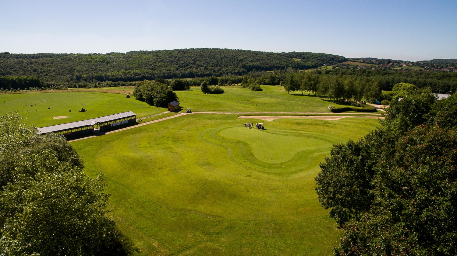 Aerial view of Macon La Salle Golf Club, near Macon,, north of Lyon, France