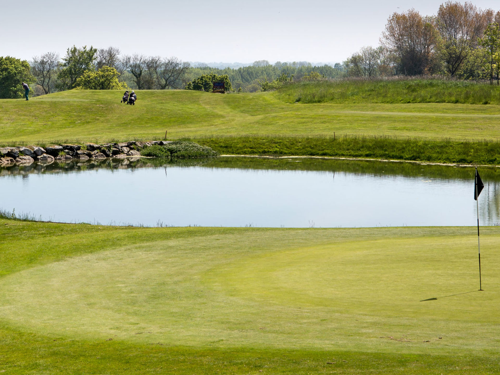The fifth hole on the Manoir course at Omaha Beach, Normandy, France
