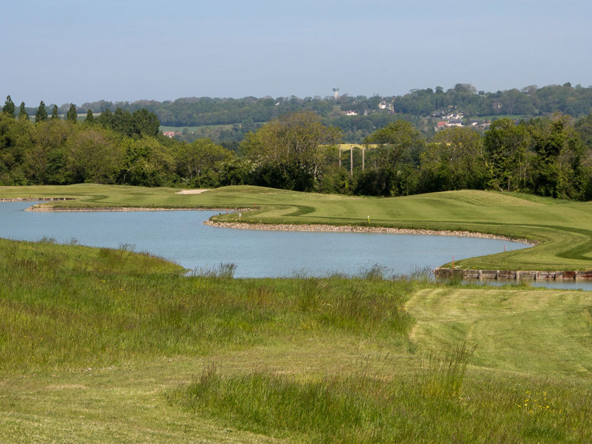 The ninth hole on the Manoir course at Omaha Beach, Normandy, France
