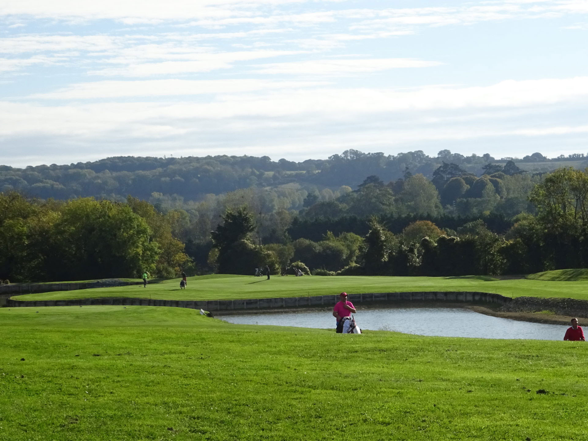 The second and third hole on the Manoir course at Omaha Beach, Normandy, France
