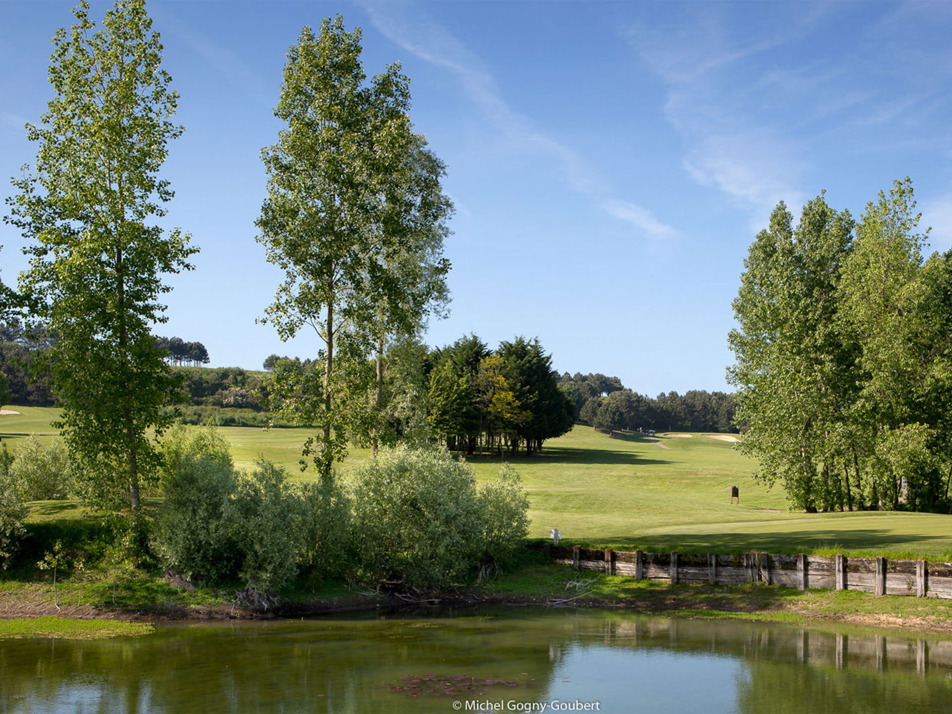 The 13th hole on the Manoir golf course, Omaha Beach, Normandy, France