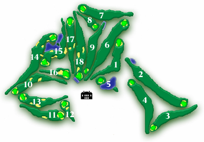 The layout of Orleans Donnery Golf Club, The Loire France