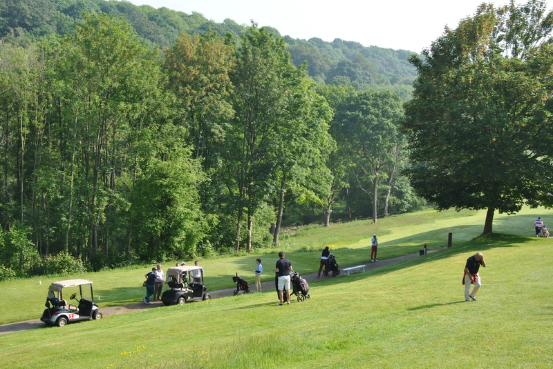 Ready on the first tee at Rouen Mont St Aignan Golf Club, Normandy, France