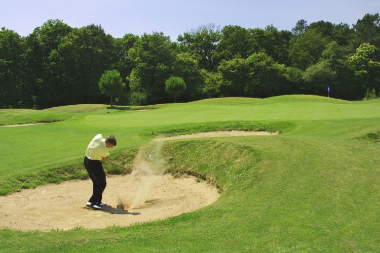 In the bunker at Saint Julien Golf Club, Normandy, France