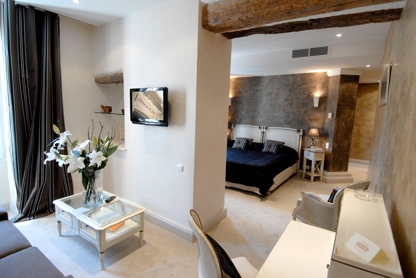 A junior suite at Chateau de la Begude, near Valbonne, South of France