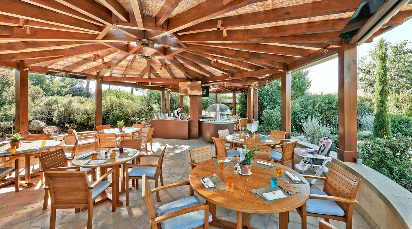 Terrace dining at Terre Blanche, South of France