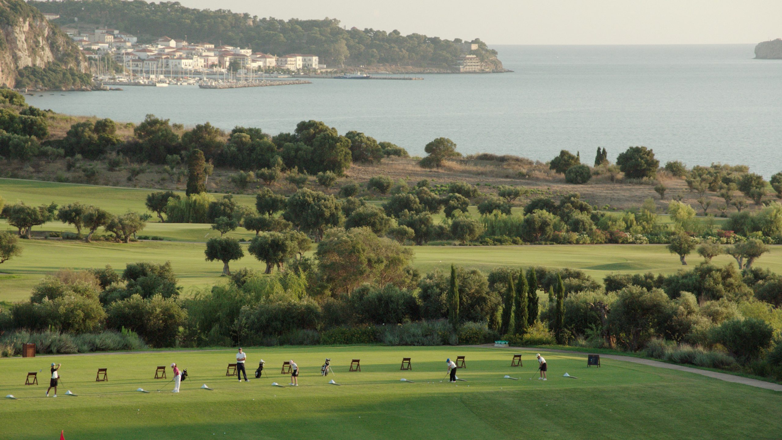 The practice range at The Bay course, Costa Navarino, Greece