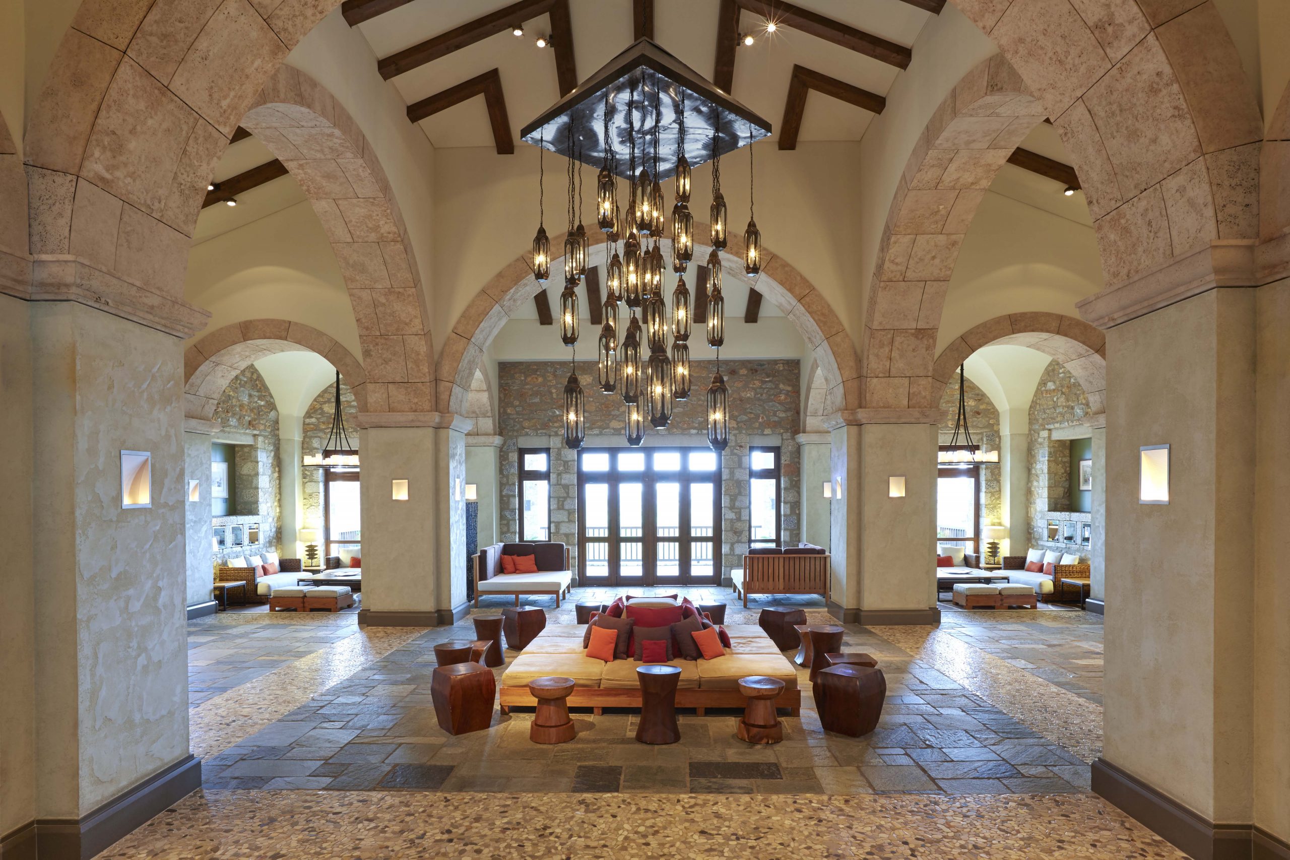 The reception area at the Westin Resort Costa Navarino, Greece