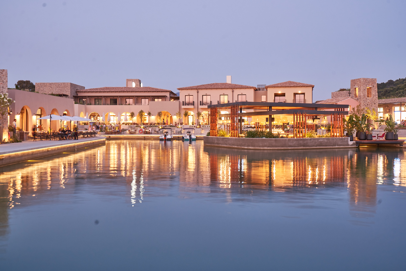 The Agora marketplace at W Costa Navarino, Greece. Golf Planet Holidays.