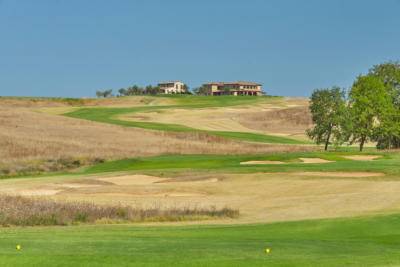 On the tee at La Bagnaia Golf course, Siena, Tuscany, Italy