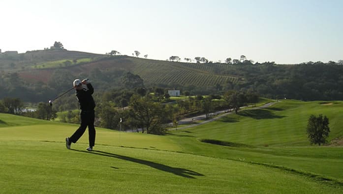 On the tee at CampoReal Golf Club, near Lisbon, Portugal