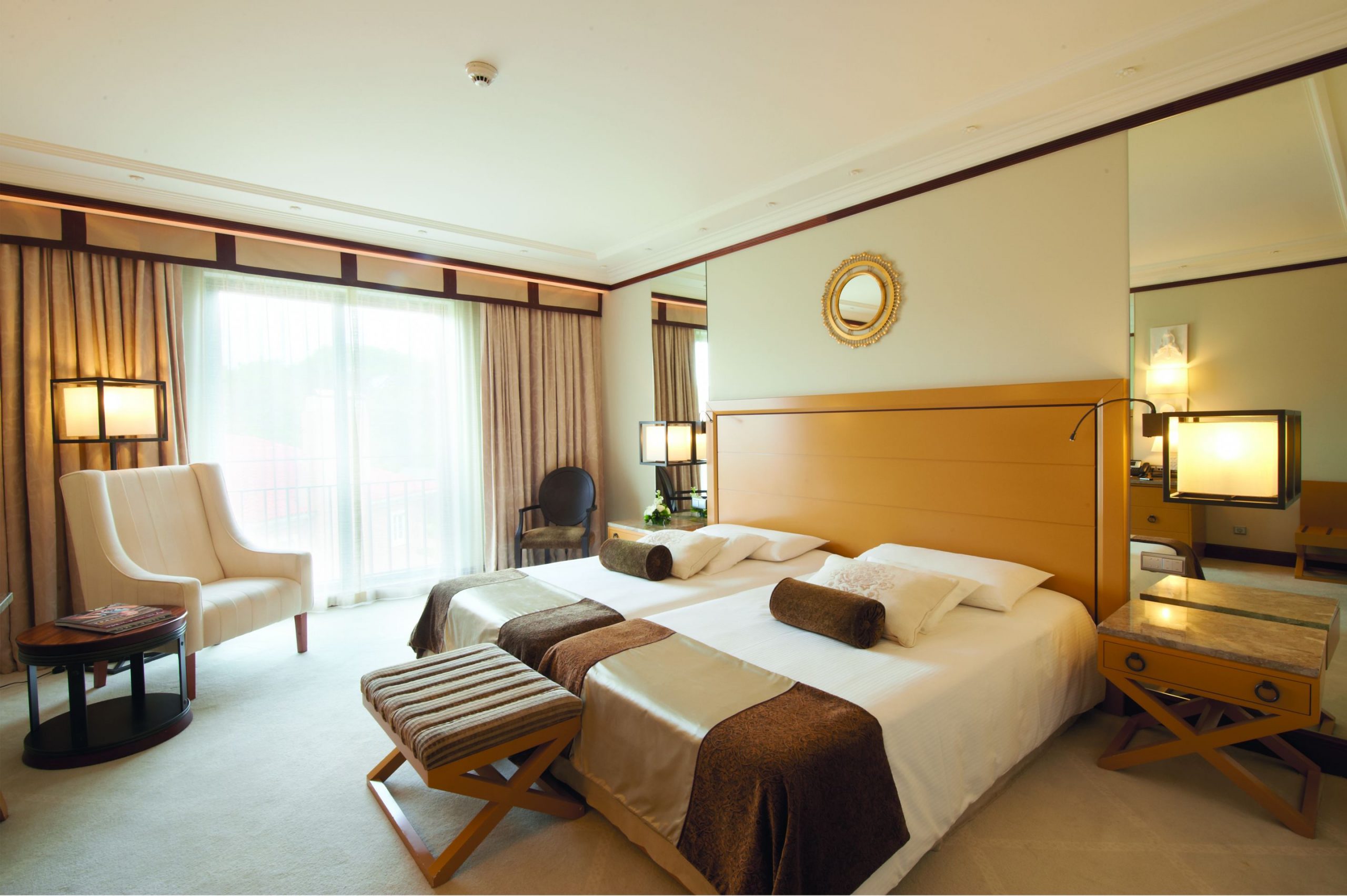 A deluxe bedroom at Grande Real Villa Italia Hotel, Cascais, Portugal