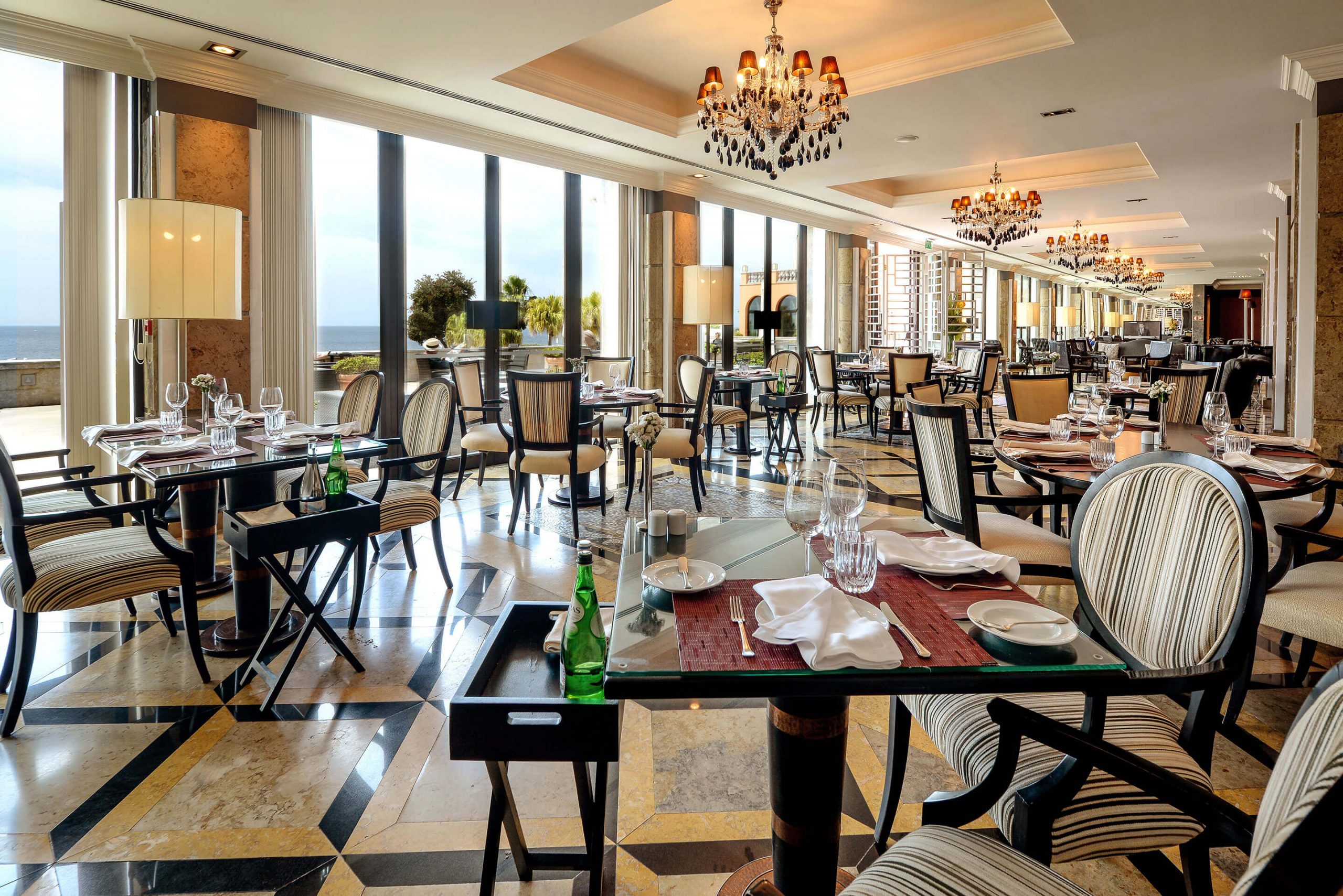 Dine in La Terraza restaurant Grande Real Villa Italia Hotel, Cascais, Portugal