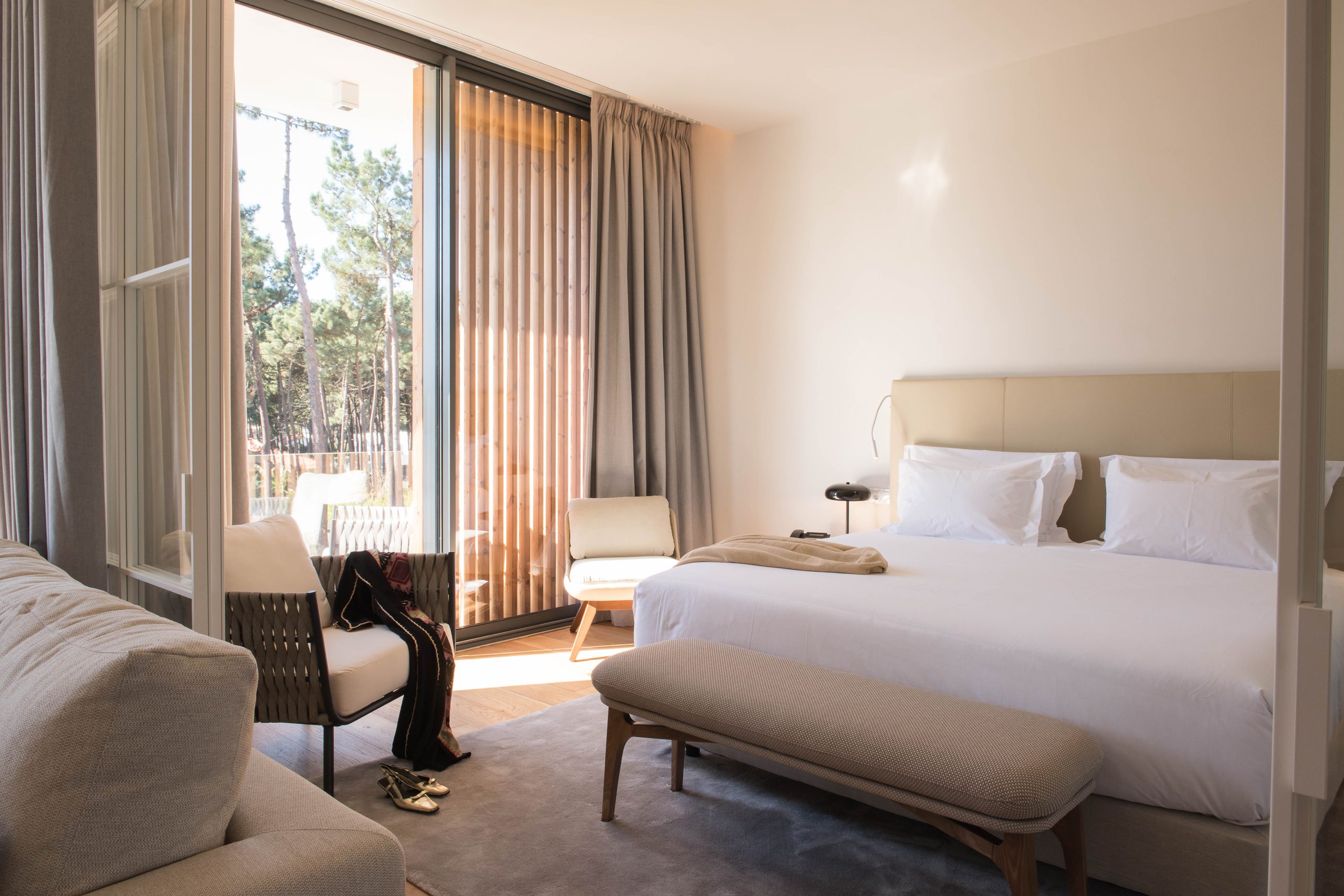 A double bedroom in the Aroeira Hotel, Lisbon, Portugal. Golf Planet Holidays