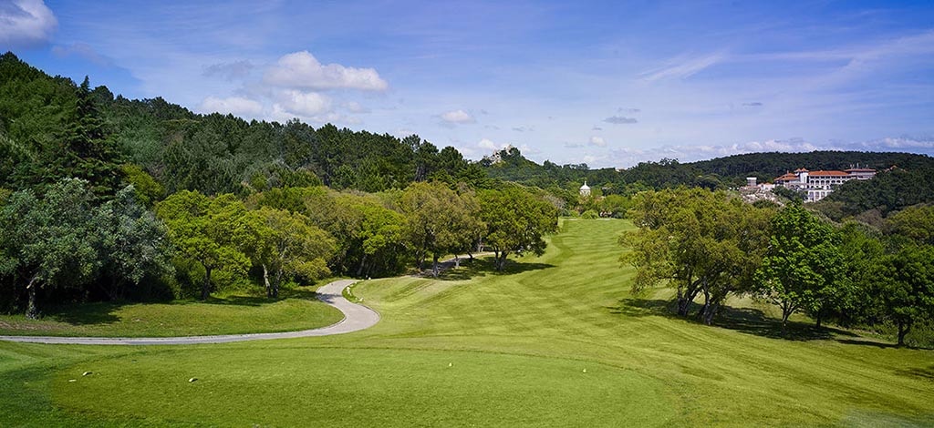 On the tee at Penha Longa Golf Club, near Lisbon, Portugal