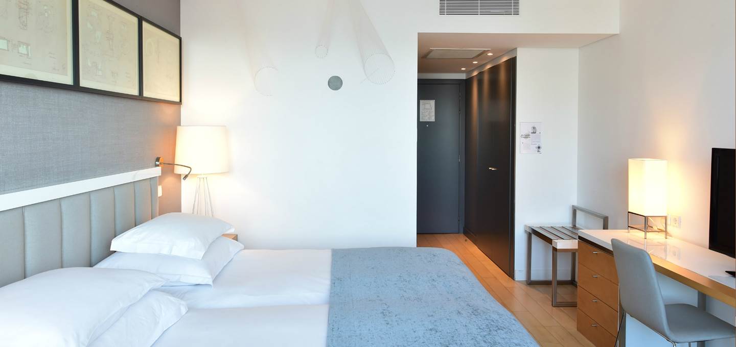 A twin room at Pousada Citadela Cascais, near Lisbon, Portugal