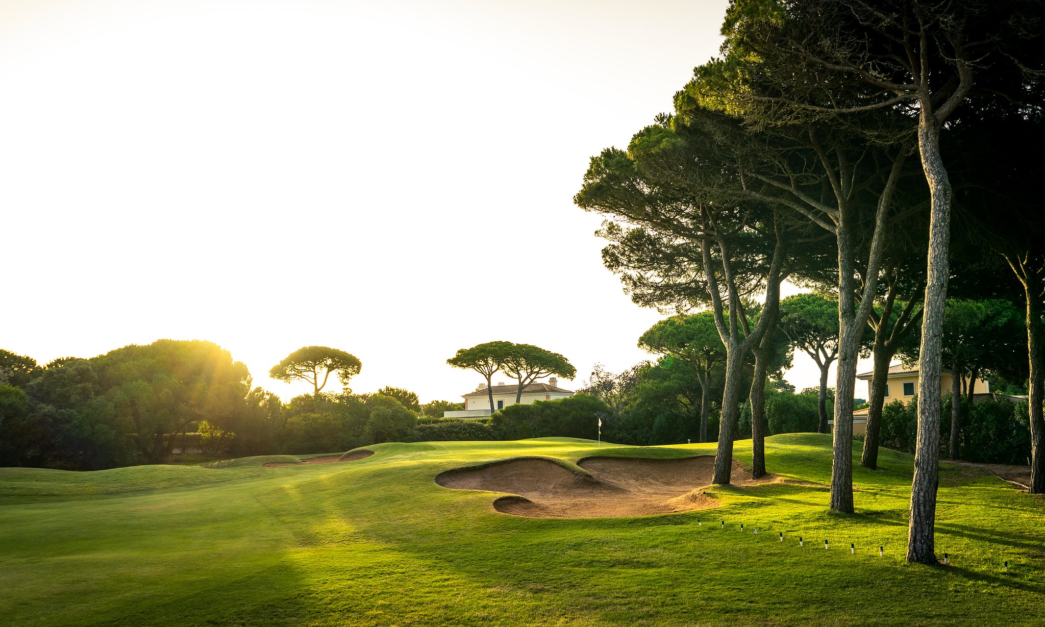 A confident wedge shot is needed to this green at Quinta da Marinha Golf Course, Cascais, Portugal