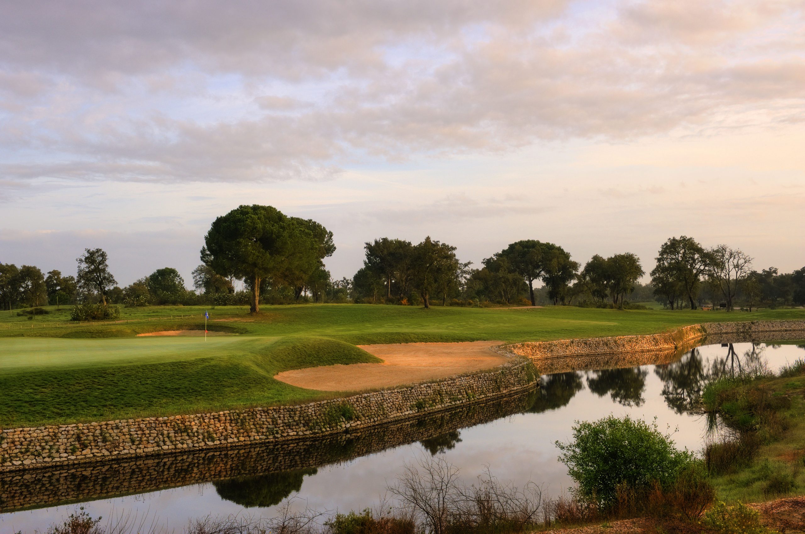 The 12th green at Ribagolfe, Coruche, Portugal